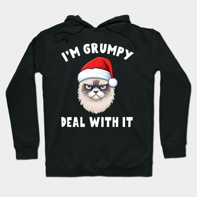 I'm Grumpy Deal With It Funny Sarcastic Saying Santa hat Hoodie by RetroZin